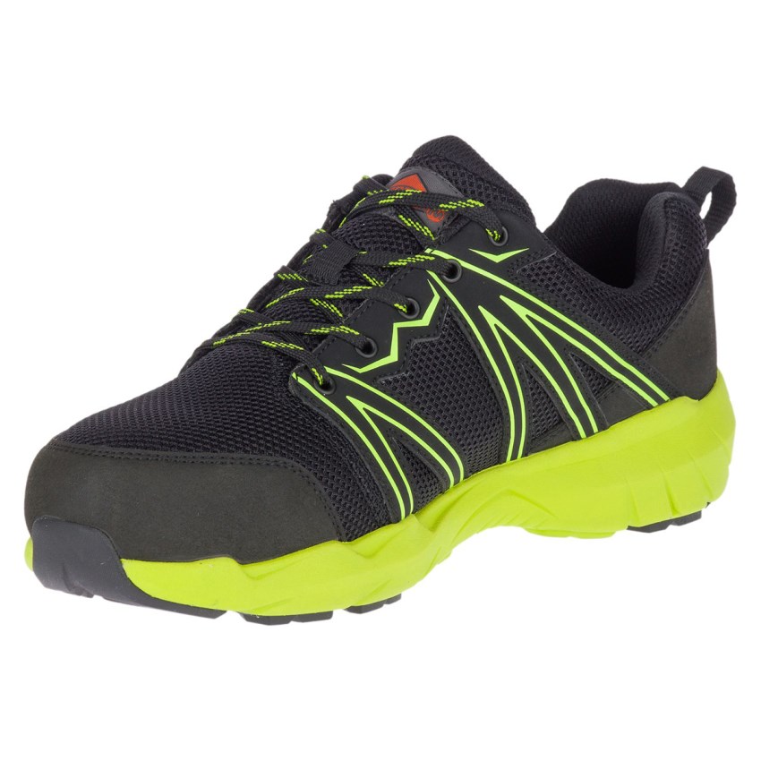 Chaussure de Securite Merrell Fullbench Superlite Alloy Toe Noir/Vert Homme | G.C.SWDD